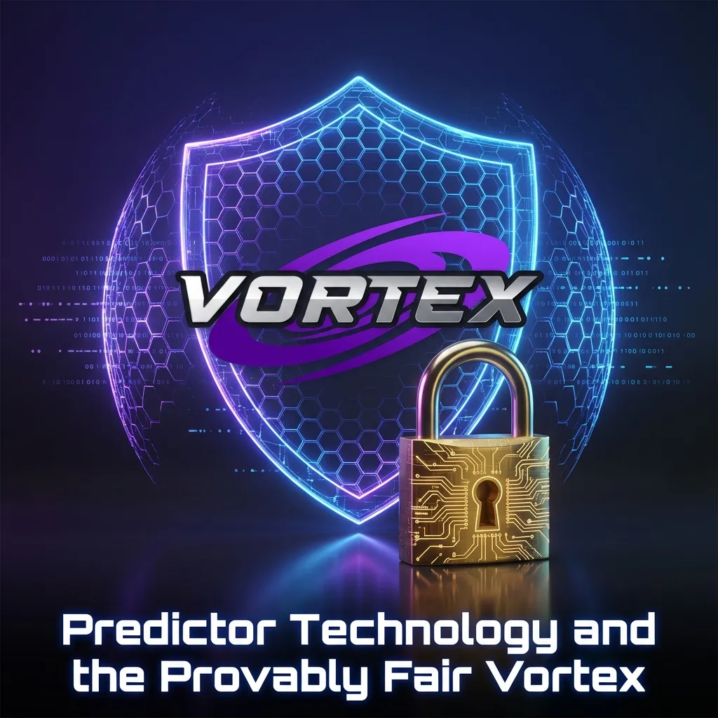 Cryptographic hash visualization showing Vortex's provably fair system ensuring random, verifiable game outcomes — Vortex in India