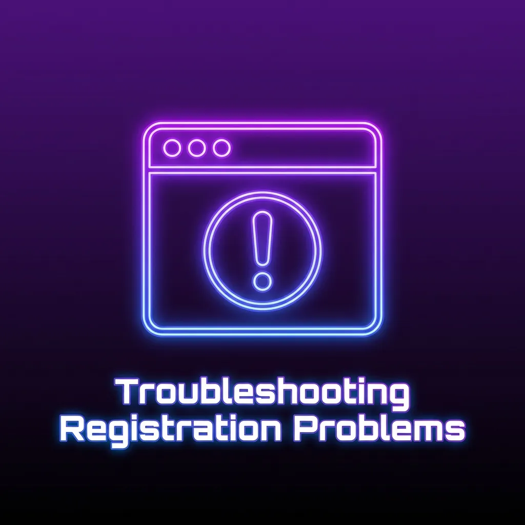Person troubleshooting registration issues on computer screen with error messages and verification codes displayed — Vortex in India