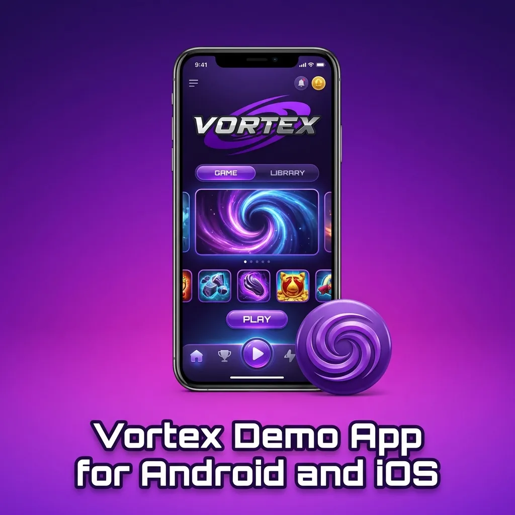 Mobile casino app showing Vortex demo game interface with touch-optimized controls on smartphone screen — Vortex in India