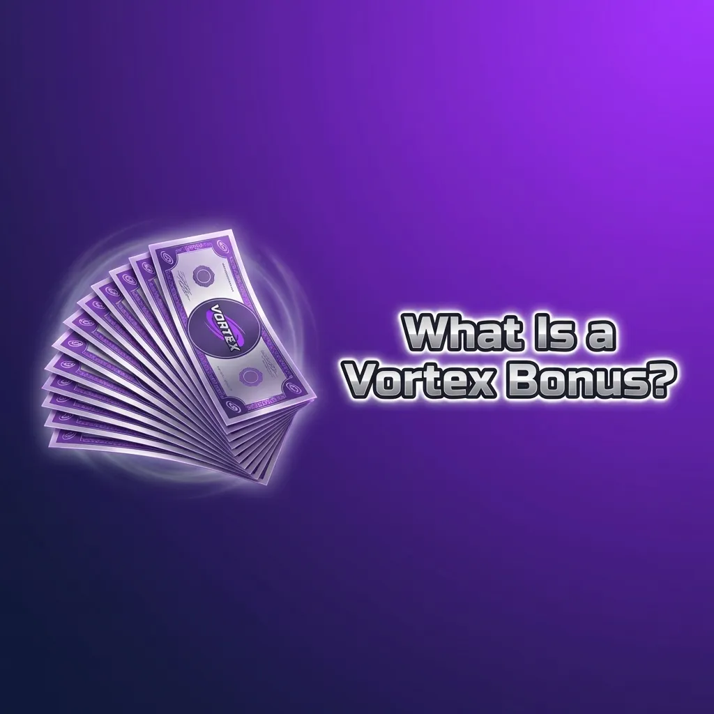 Casino bonus concept showing extra funds and free spins for Vortex game with wagering requirements explained — Vortex in India