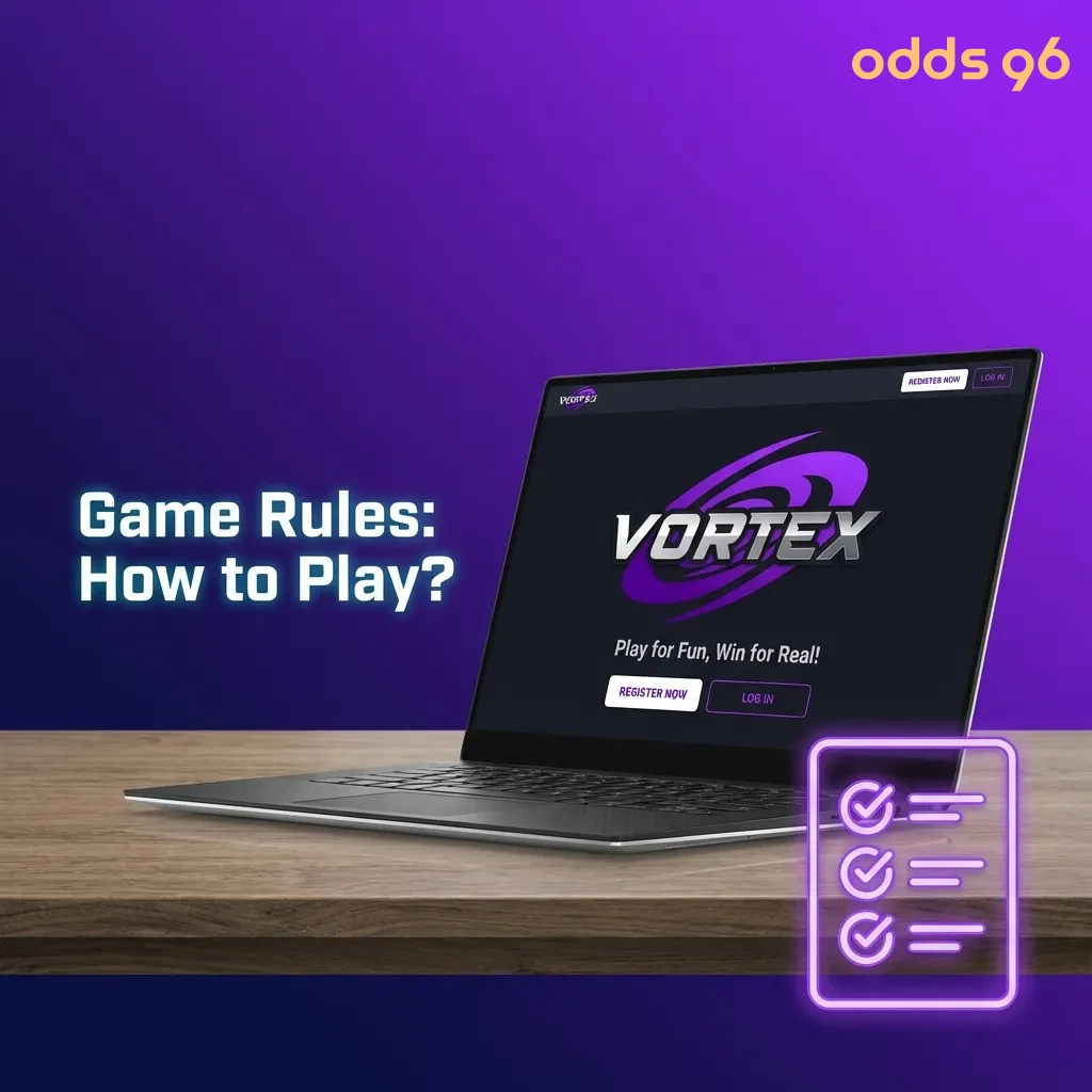 Vortex crash game interface showing rising multiplier counter from 1.00x with cash-out button and betting controls — Vortex at Odds96 in India