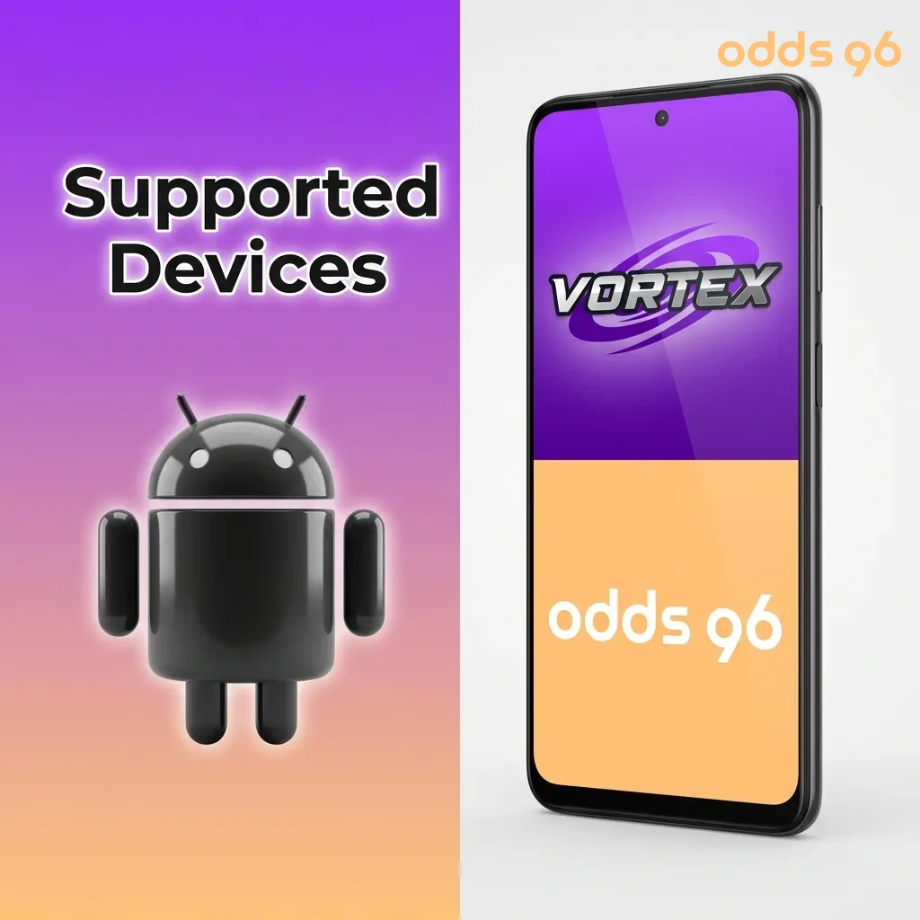 Odds96 app tested on budget, mid-range, and flagship Android devices showing full compatibility across all price segments — Vortex in India